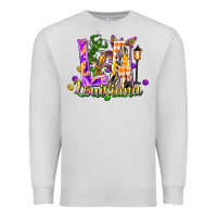 Dove Grey Louisiana LA Mardi Gras Premium Sweatshirt - FaDigitalArtStudio