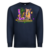 Navy Louisiana LA Mardi Gras Premium Sweatshirt - FaDigitalArtStudio