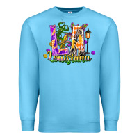 Ocean Blue Louisiana LA Mardi Gras Premium Sweatshirt - FaDigitalArtStudio