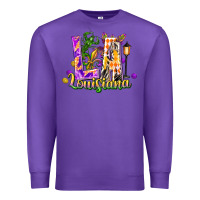 Purple Louisiana LA Mardi Gras Premium Sweatshirt - FaDigitalArtStudio