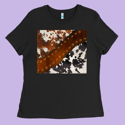 Cowhide Leather Ladies Tee Designed By Barkaloodesign