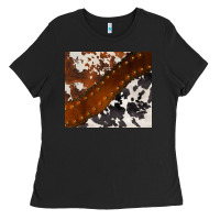 Black cowhide leather Ladies Tee - BarkalooDesign