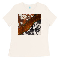 Bone cowhide leather Ladies Tee - BarkalooDesign