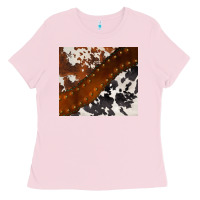 Bubblegum Pink cowhide leather Ladies Tee - BarkalooDesign