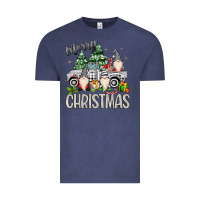 Vintage Denim merry christmas gnomes truck Vintage Tee - MaliasSmallBusiness