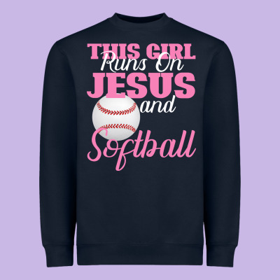 This Girl Jesus And Softball Heavyweight Sweatshirt Designed By Bettercallsaul