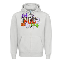 Dove Grey fab boo lous Zipper Hoodie - CowGirlArtShop