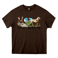 Chocolate Brown peace love appaloosa horse Heavy Core Tee - LillyAllenDesigns