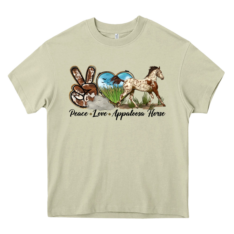 Peace Love Appaloosa Horse Heavy Core Tee by LillyAllenDesigns | Teevron