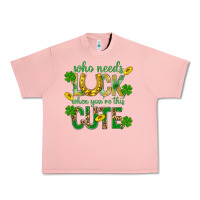 Salmon Who Needs Luck When You're This Cute St. Patricks Urban Heavy Tee - BundleAndBundleShop