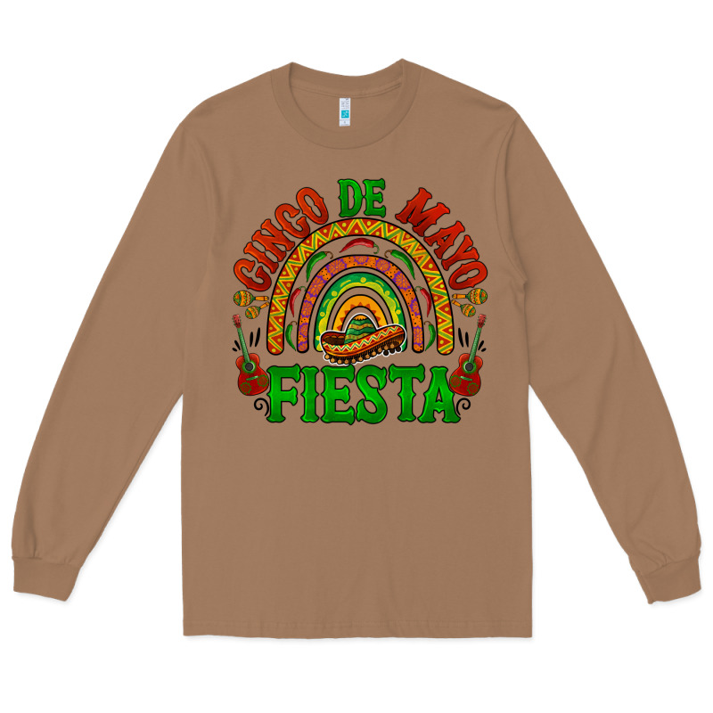 Cinco De Mayo Fiesta Rainbow Long Sleeve Tee by BarkalooDesign | Teevron