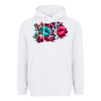 White Western xoxo Heavyweight Hoodie - FaDigitalArtStudio