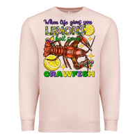Pale Pink when life gives you lemons boil some crawfish mard Premium Sweatshirt - FaDigitalArtStudio