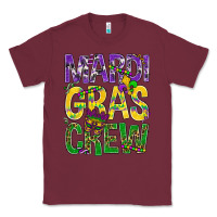 Burgundy Mardi Gras crew Classic Tee - BundleAndBundleShop