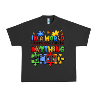 Pigment Black in a world where you can be anything be kind Urban Heavy Tee - JahusDesignShop