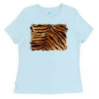 Baby Blue handdrawn tiger pattern background Ladies Tee - BarkalooDesign