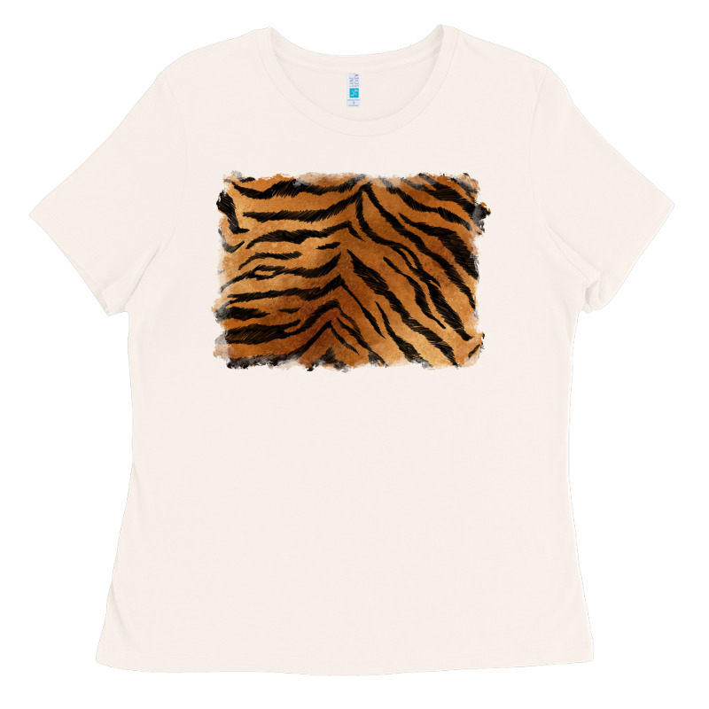 Handdrawn Tiger Pattern Background Ladies Tee by BarkalooDesign | Teevron