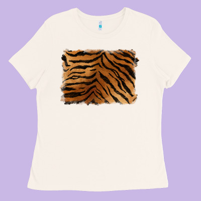 Handdrawn Tiger Pattern Background Ladies Tee Designed By Barkaloodesign