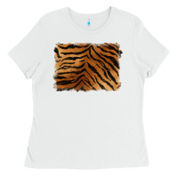 White handdrawn tiger pattern background Ladies Tee - BarkalooDesign
