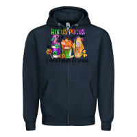 Navy hocus pocus i need coffee to focus Zipper Hoodie - CowGirlArtShop