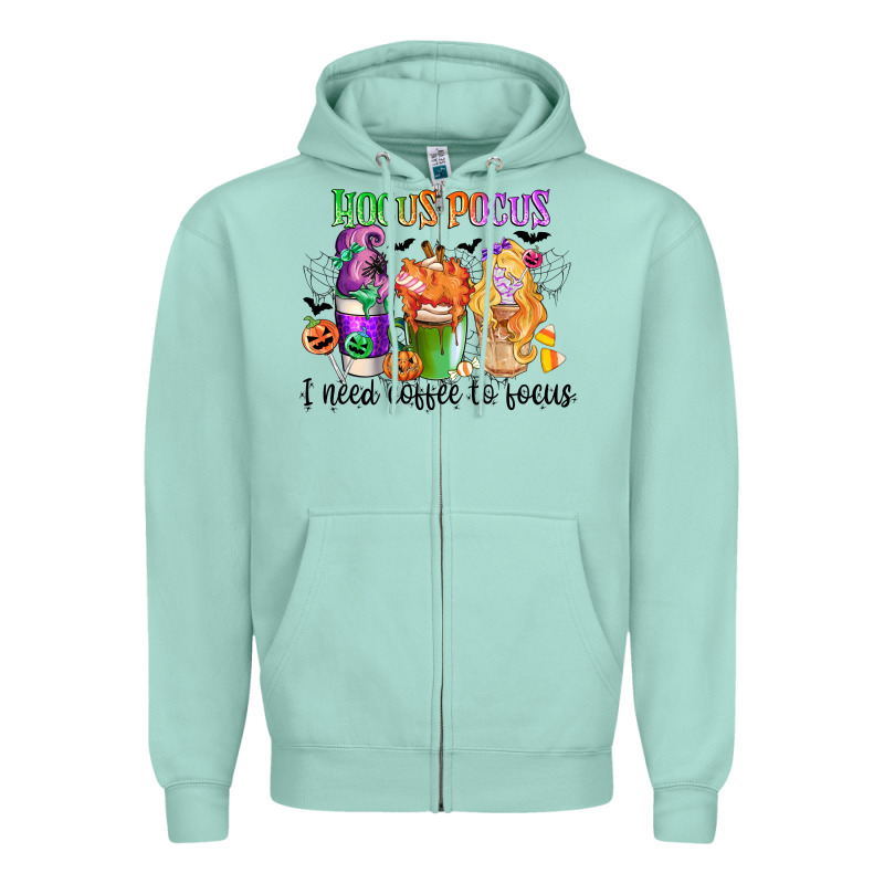 Hocus Pocus I Need Coffee To Focus Zipper Hoodie by CowGirlArtShop | Teevron