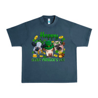 Midnight Navy Happy Saint Patrick'S Day With Clover Urban Heavy Tee - BundleAndBundleShop