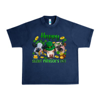 Navy Happy Saint Patrick'S Day With Clover Urban Heavy Tee - BundleAndBundleShop