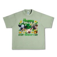 Oil Green Happy Saint Patrick'S Day With Clover Urban Heavy Tee - BundleAndBundleShop