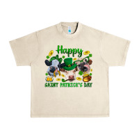 Sandshell Happy Saint Patrick'S Day With Clover Urban Heavy Tee - BundleAndBundleShop