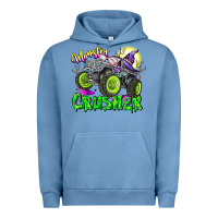 Pigment Pebble Blue Monster Crusher Urban Hoodie - CowhideDigitalArt