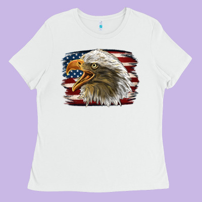 American Flag Eagle Ladies Tee Designed By Lillyallendesigns
