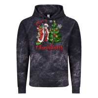 Cloud Black Merry Christmas Black Santa Vintage Hoodie - MaliasSmallBusiness