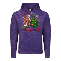 Cloud Purple Merry Christmas Black Santa Vintage Hoodie - MaliasSmallBusiness