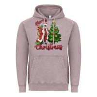 Vintage Zinc Merry Christmas Black Santa Vintage Hoodie - MaliasSmallBusiness