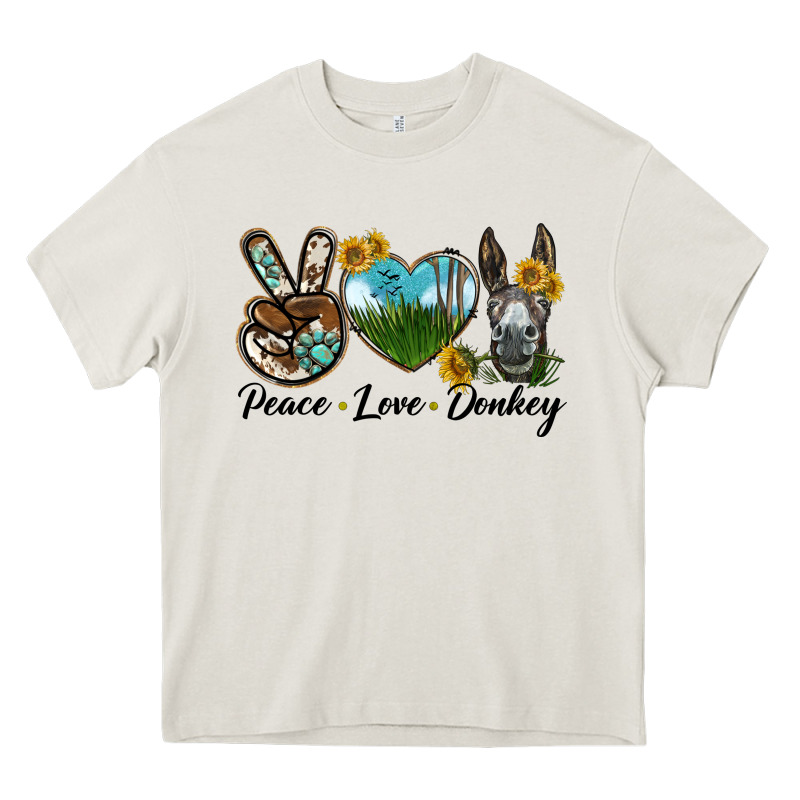 Peace Love Donkey Head Heavy Core Tee by LillyAllenDesigns | Teevron