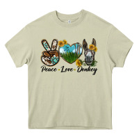 Mossy Peace Love Donkey Head Heavy Core Tee - LillyAllenDesigns