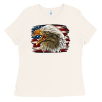 Bone American Flag Eagle Ladies Tee - LillyAllenDesigns