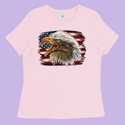 American Flag Eagle Ladies Tee Designed By Lillyallendesigns