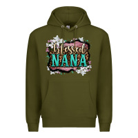 Army Green blessed nana Premium Hoodie - OliviaCreatesArt