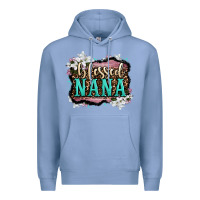 Colony Blue blessed nana Premium Hoodie - OliviaCreatesArt