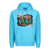 Ocean Blue blessed nana Premium Hoodie - OliviaCreatesArt