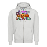 Dove Grey happy halloween Zipper Hoodie - CowGirlArtShop