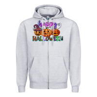 Heather Grey happy halloween Zipper Hoodie - CowGirlArtShop
