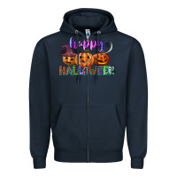 Navy happy halloween Zipper Hoodie - CowGirlArtShop