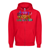 Red happy halloween Zipper Hoodie - CowGirlArtShop