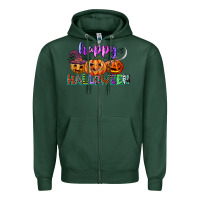 Sports Green happy halloween Zipper Hoodie - CowGirlArtShop