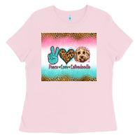 Bubblegum Pink peace love labradoodle Ladies Tee - Jasminsmagicworld
