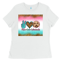 White peace love labradoodle Ladies Tee - Jasminsmagicworld