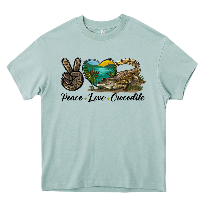 Peace Love Crocodile Heavy Core Tee by LillyAllenDesigns | Teevron