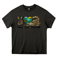 Asphalt Peace Love Crocodile Heavy Core Tee - LillyAllenDesigns